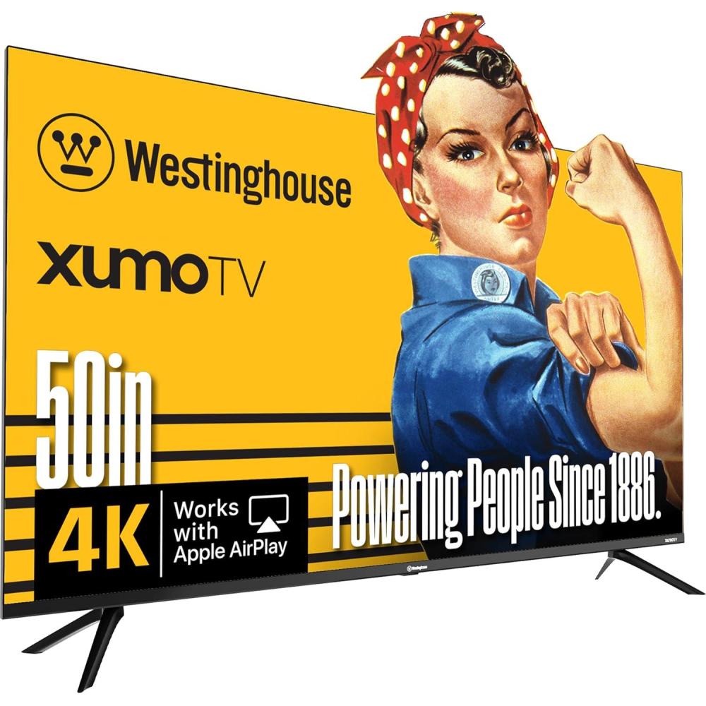 image:imageWestinghouse 55inch Smart TV 4K UHD Xumo TV w HDR10 Voice Remote Dolby Vision Dolby Atmos Edgeless Flat Screen LED Television wBluetooth Apple AirPlay WiFi amp Mobile Connectivity50 Inch  UHD