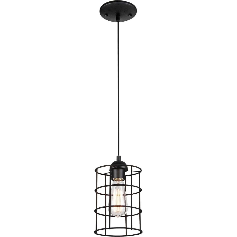 image:imageWestinghouse 6100600 Adjustable Industrial Cage OneLight Indoor Mini Pendant Bronze1Pack