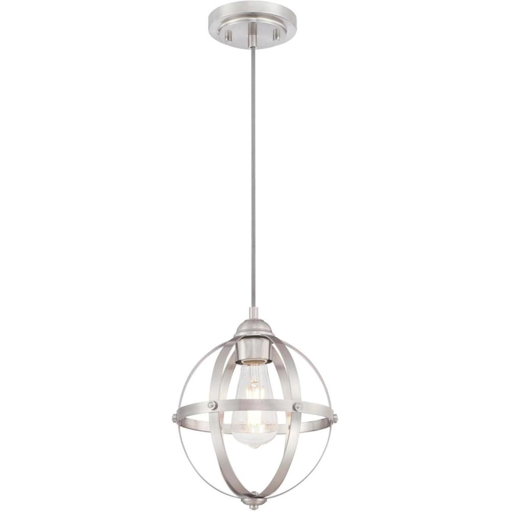 image:imageWestinghouse 6110700 Stella Mira Vintage OneLight Indoor Mini Pendant Light Antique Ash Finish Brushed NickelBrushed Nickel
