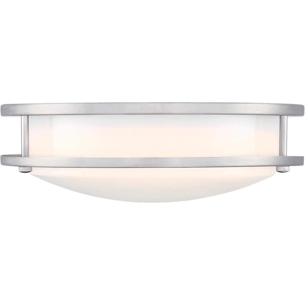 image:imageWestinghouse 6112300 Lauderdale Transitional OneLight 11 Inch 19 Watt Dimmable LED Indoor Flush Mount Fixture Brushed Nickel Finish White Frosted ShadeBrushed Nickel