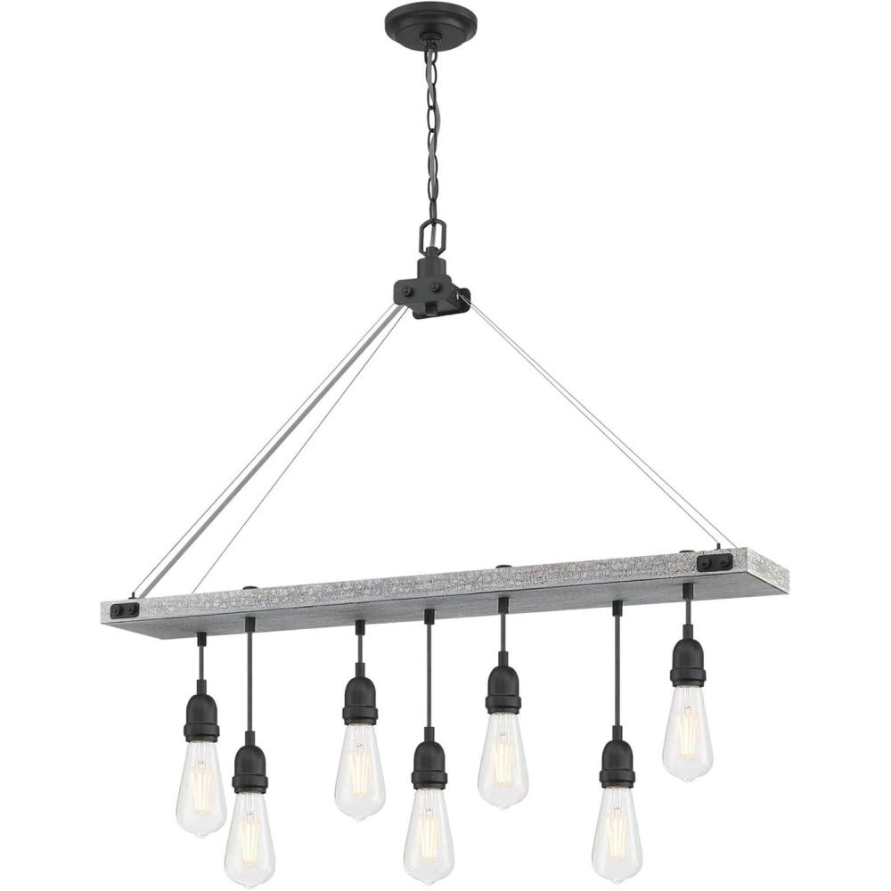 image:imageWestinghouse 6116400 Elway VintageStyle SevenLight Indoor Chandelier Antique Ash Finish with Matte Brushed Gun Metal AccentsAntique Ash and Matte Brushed Gunmetal
