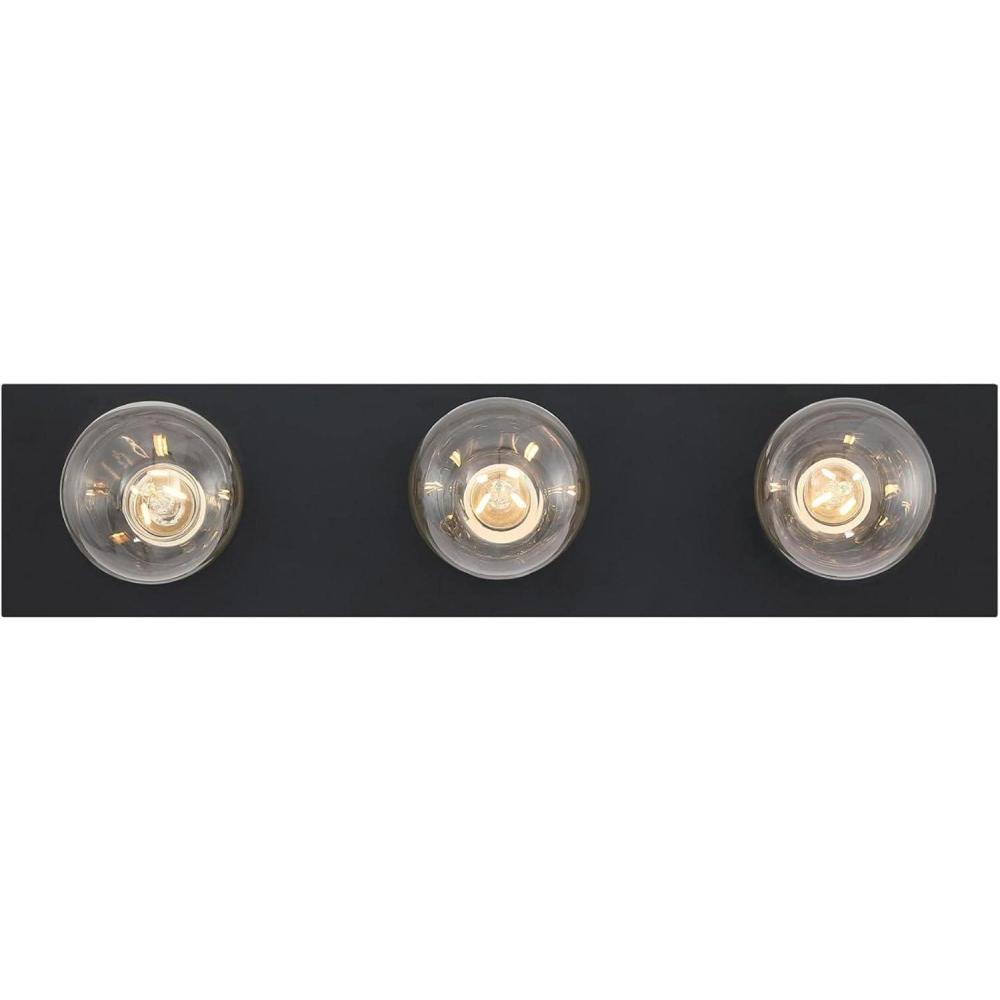 image:imageWestinghouse 6117500 Traditional ThreeLight Indoor Vanity Light Fixture Matte Black Finish No ShadesMatte Black