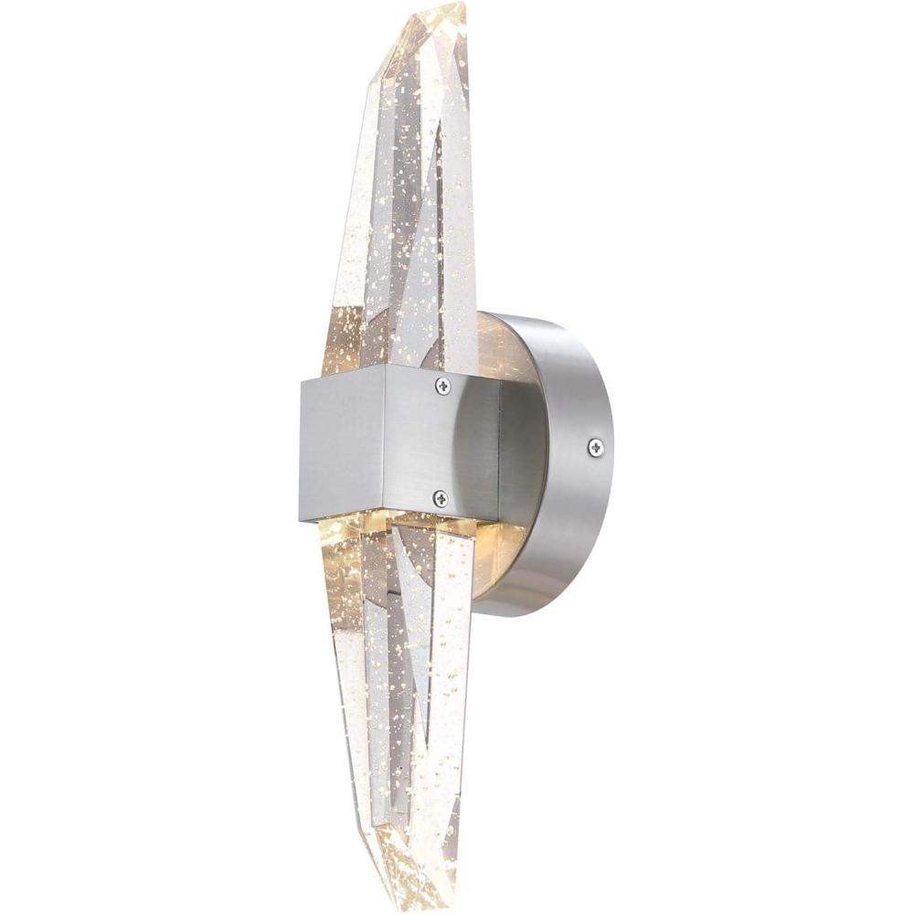 image:imageWestinghouse 6118300 Cava Modern OneLight 15 Watt LED Indoor Wall Sconce Fixture Brushed Nickel Finish Bubble Glass