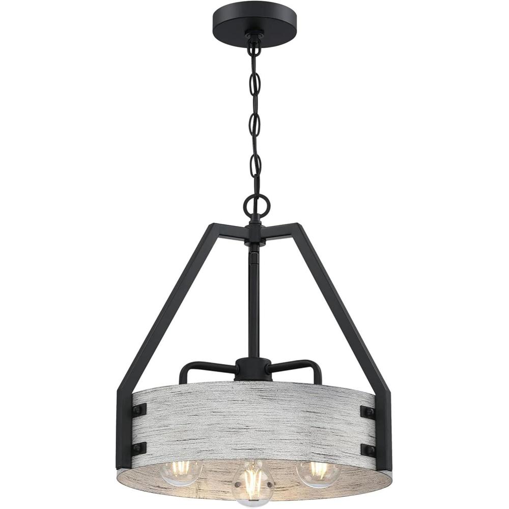 image:imageWestinghouse 6126000 Callowhill CraftsmanStyle Four Light Indoor Chandelier Matte Black and Antique Ash FinishMatte Black