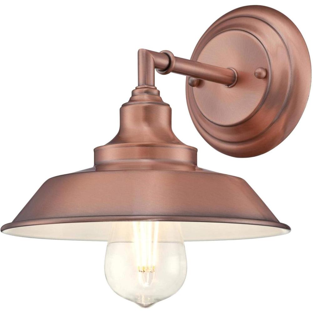 image:imageWestinghouse 6129100 Iron Hill VintageStyle One Light Wall Fixture Brushed Nickel Finish Clear GlassWhite