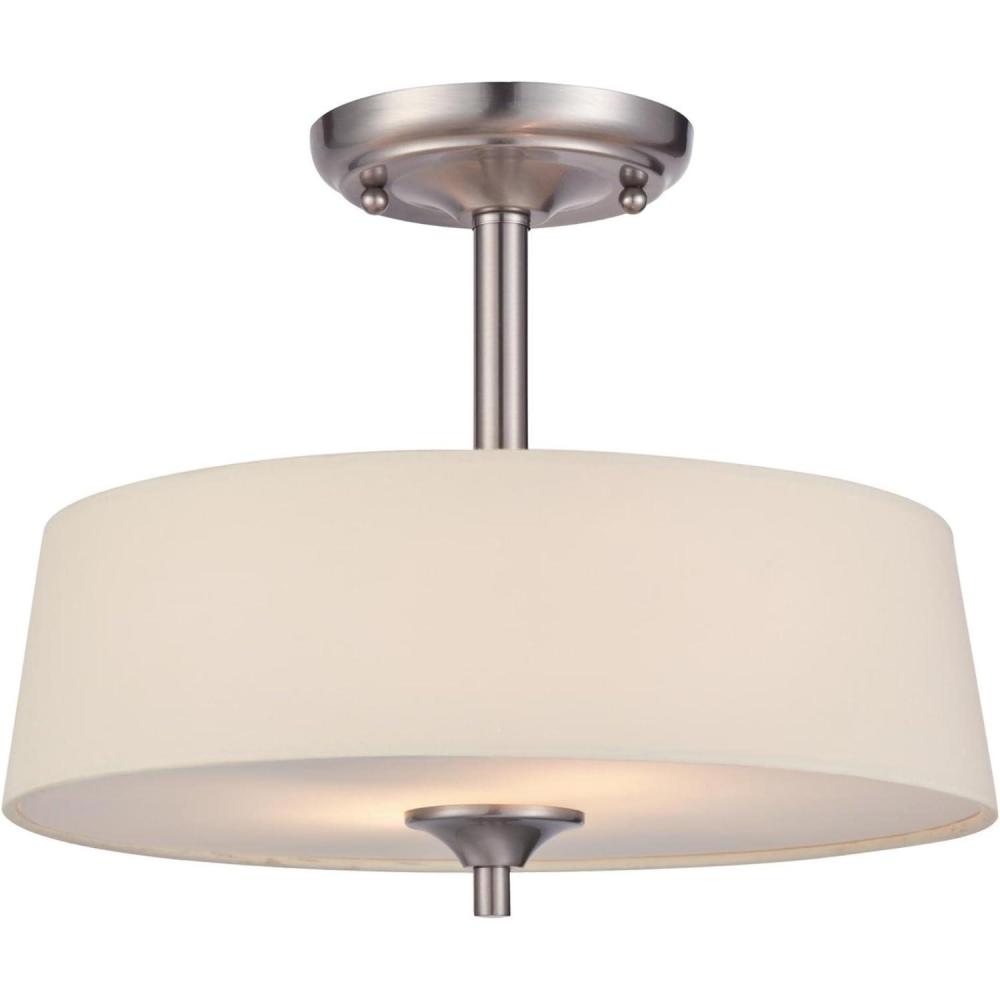 image:imageWestinghouse 6225700 Parker Mews TwoLight Indoor SemiFlush Ceiling Fixture NickelWhiteSemiFlush Ceiling Fixture