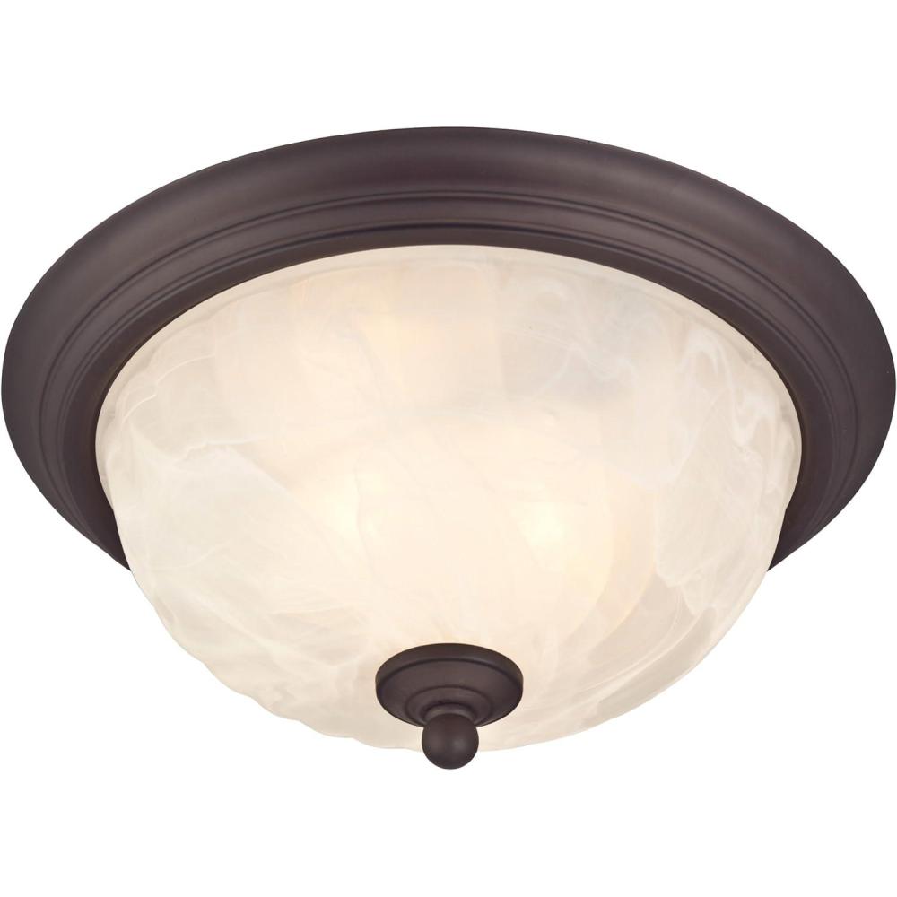 image:imageWestinghouse 6230900 Naveen TwoLight FlushMount Exterior Fixture Oil Rubbed Bronze Finish on Steel with White Alabaster Glass