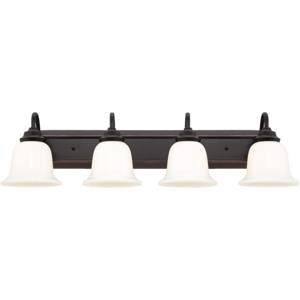 image:imageWestinghouse 6301900 Harwell Brushed Nickel FourLight Indoor Wall FixtureAmber Bronze