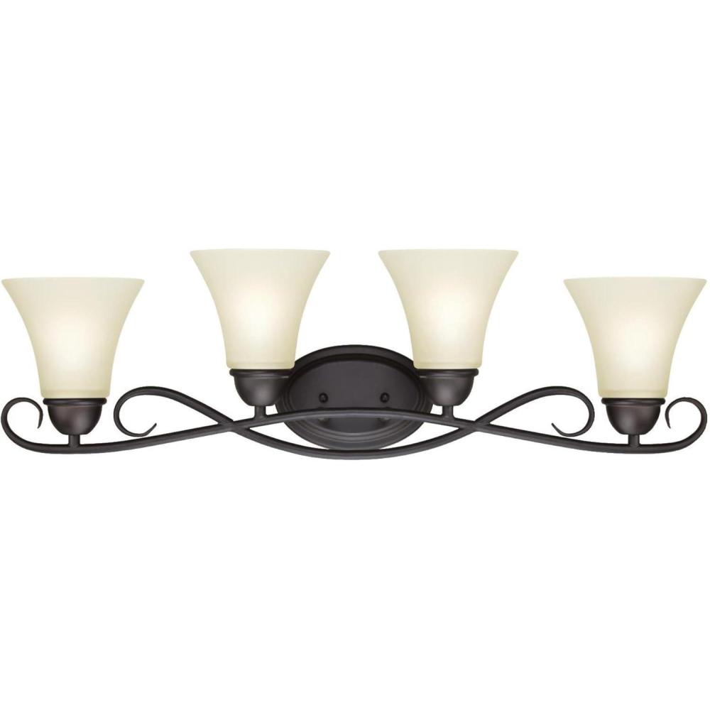 image:imageWestinghouse 6306500 Dunmore TwoLight Indoor SemiFlush Oil Rubbed Bronze Finish with Frosted Glass 2 WhiteBlackVanity 4light