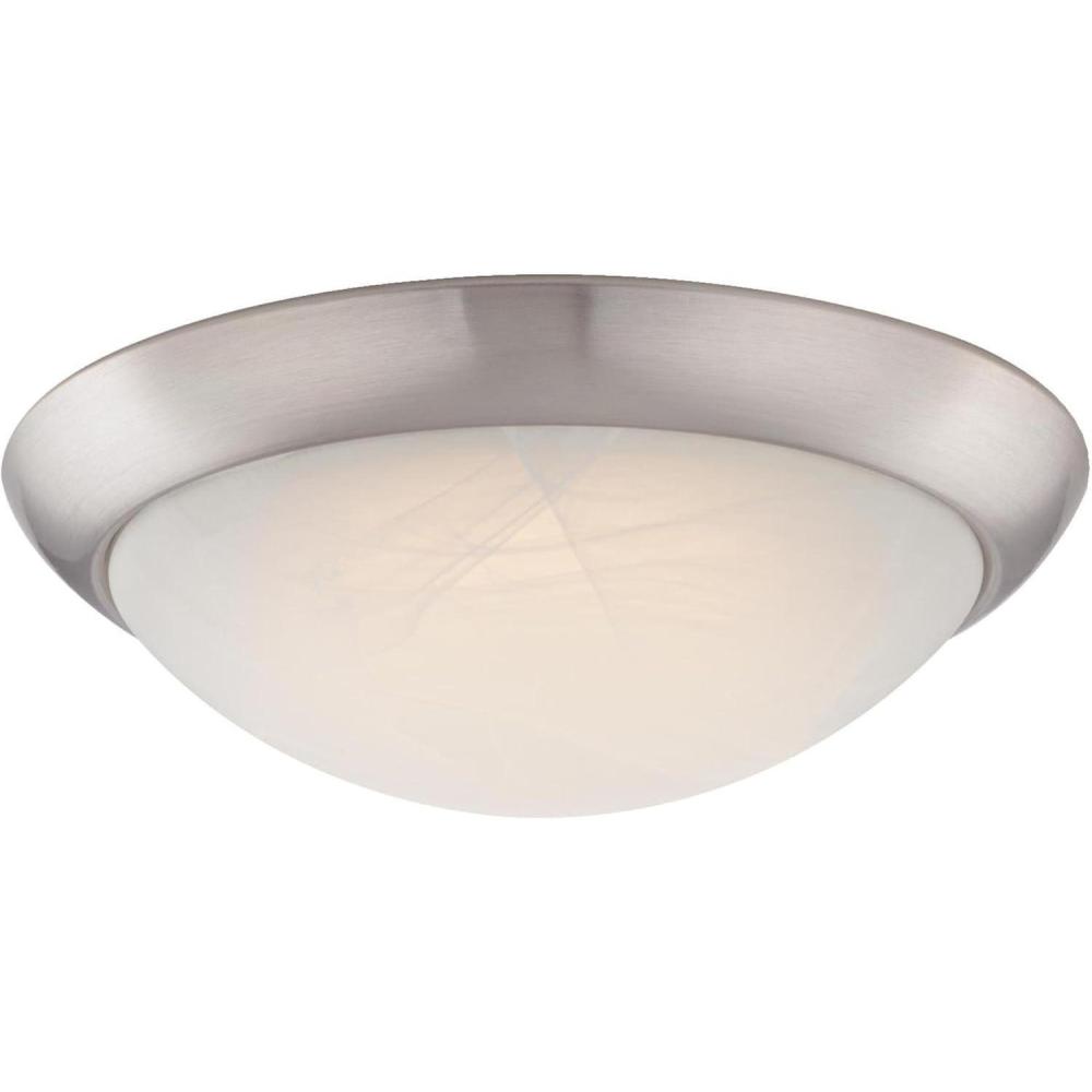 image:imageWestinghouse 6308800 11Inch LED Indoor Flush Mount Ceiling Fixture Brushed Nickel Finish with White Alabaster Glass 11 x 11 x 346Brushed Nickel