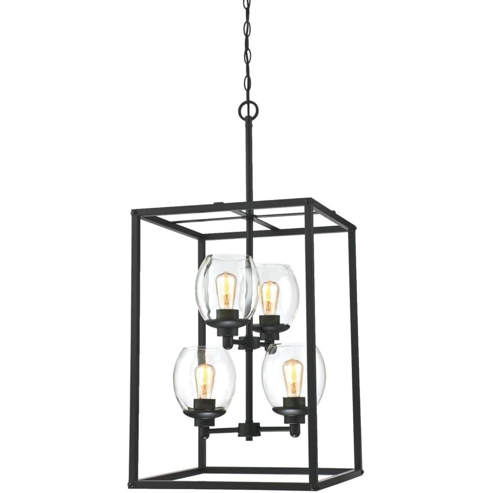 image:imageWestinghouse 6328000 Ardleigh FourLight Indoor Chandelier Matte Black Finish with Clear Glass