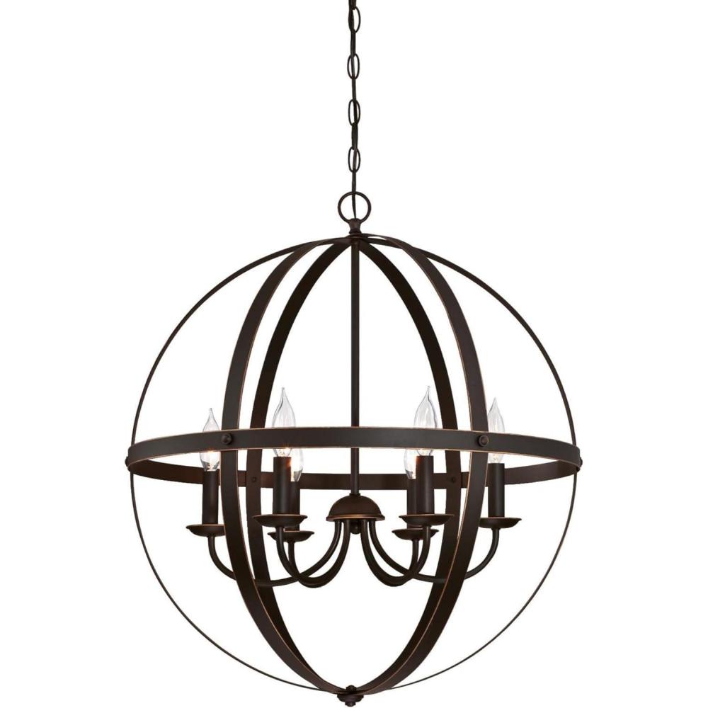 image:imageWestinghouse 6328300 Stella Mira SixLight Indoor Chandelier Brushed Nickel Finish 6Oil Rubbed Bronze with Highlights