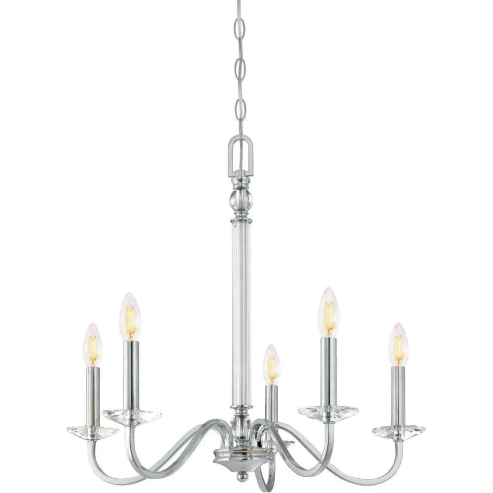 image:imageWestinghouse 6334200 Versailles FiveLight Indoor Chandelier Chrome Finish with Clear Glass Accents 55light