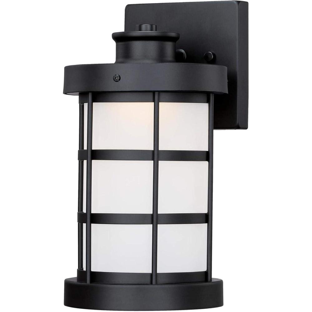 image:imageWestinghouse 6347800 Barkley OneLight LED Outdoor Wall Fixture Galvanized Steel Finish with Clear Seeded GlassMatte Black