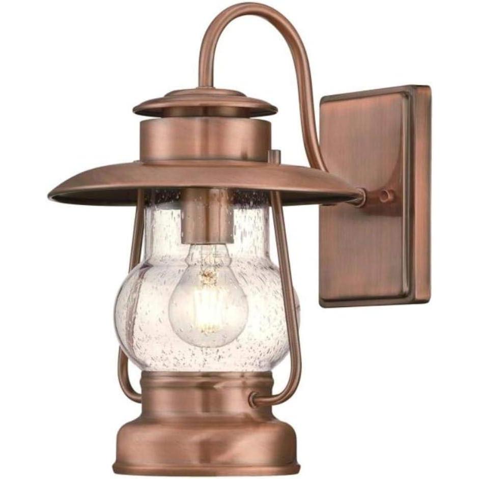 image:imageWestinghouse 6373100 Santa Fe OneLight Outdoor Wall Lantern Washed Copper Finish with Clear Seeded Glass Porch LightWashed Copper