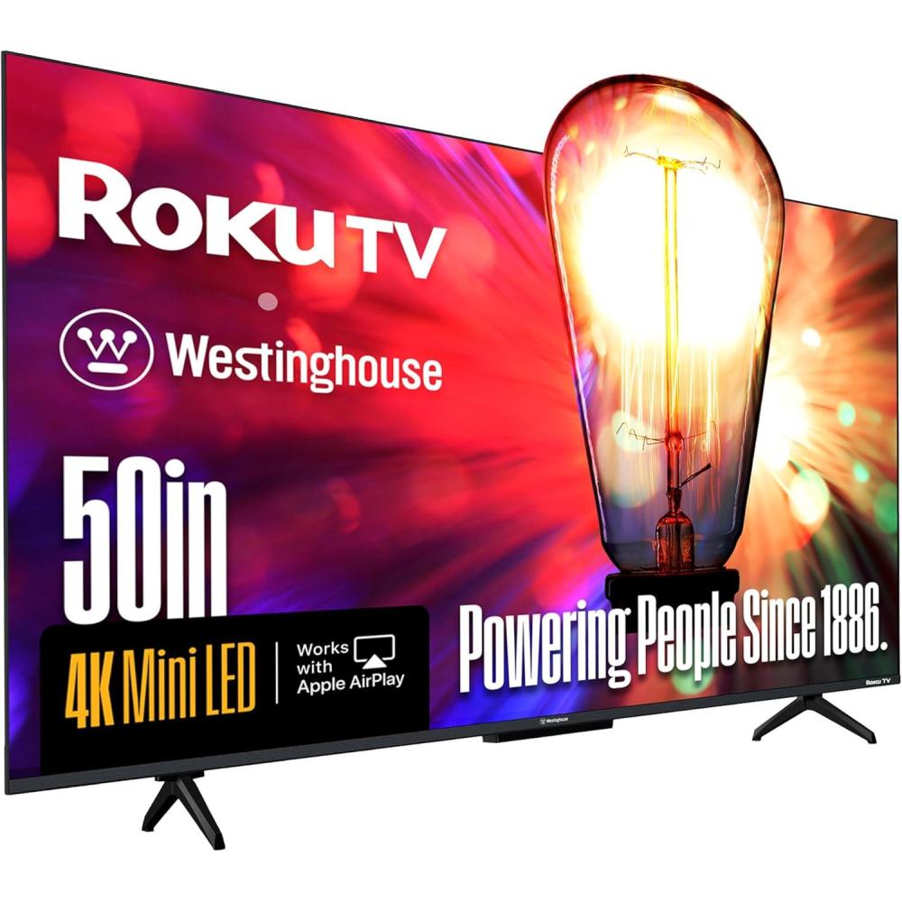 image:imageWestinghouse 65 MiniLED 4K UHD Roku TV Dolby Vision HDR QLED Quantum Color Local Dimming MEMC Motion Apple HomeKit amp AirPlay 250 Inch