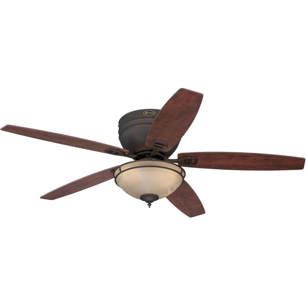 image:imageWestinghouse 7209600 Traditional Carolina LED 52 inch Oil Rubbed Bronze Indoor Ceiling Fan LED Light Kit with Amber Alabaster BowlOil Rubbed Bronze with LED Bulbs