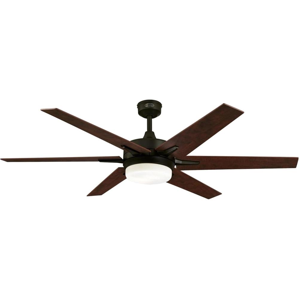 image:imageWestinghouse 74002B00 Transitional Cayuga Smart WiFi Ceiling Fan Compatible with Amazon Alexa and Google Home with LED Light Remote Control 60 Inch BlackBronze Finish Frosted Opal GlassBlackBronze