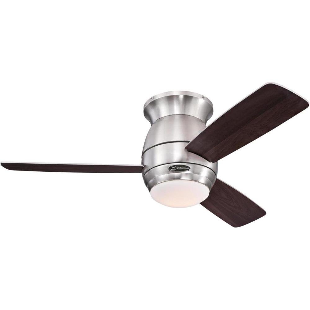 image:imageWestinghouse 74004B00 Contemporary Halley Smart WiFi Ceiling Fan Compatible with Amazon Alexa and Google Home with LED Light IndoorOutdoor 44 Inch BlackBronze Finish Frosted Opal GlassBrushed Nickel