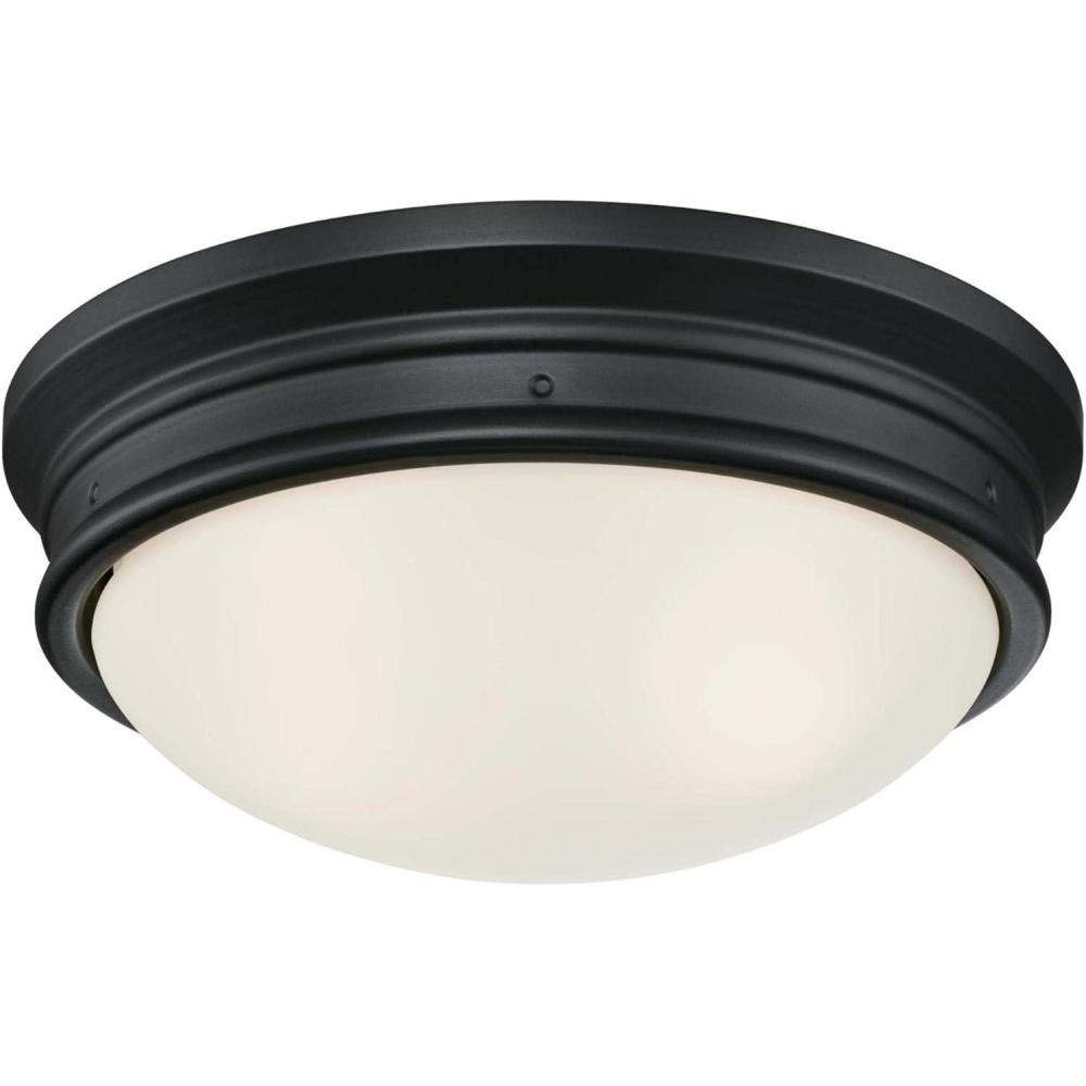 image:imageWestinghouse Lighting 6324100 Meadowbrook TwoLight Indoor FlushMount Ceiling Fixture Matte Black Finish with Frosted GlassMatte Black