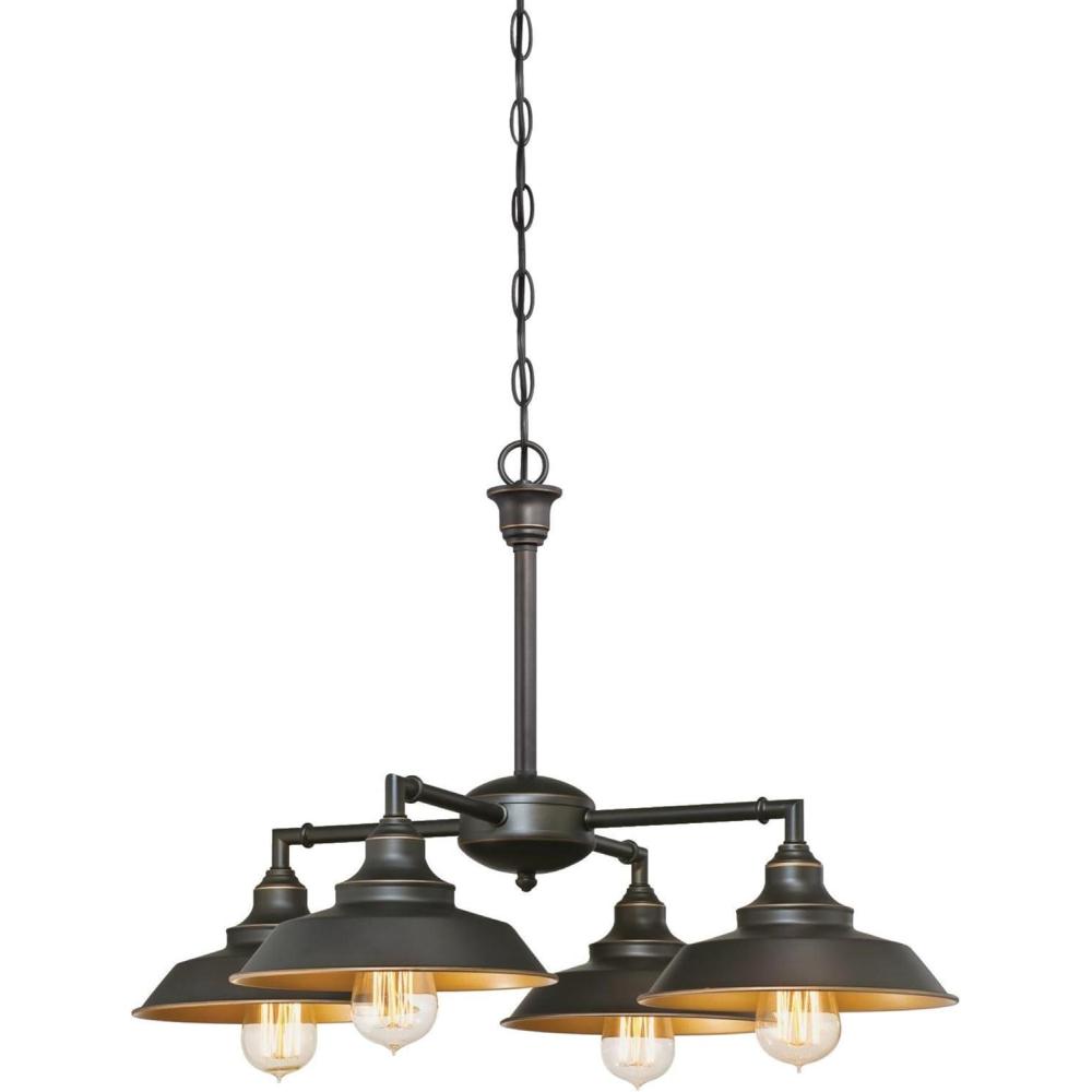 image:imageWestinghouse Lighting 6345000 Iron Hill FourLight Oil Rubbed Bronze Finish with Highlights Indoor ChandelierSemiFlush Ceiling Fixture 4Oil Rubbed Bronze with Highlights