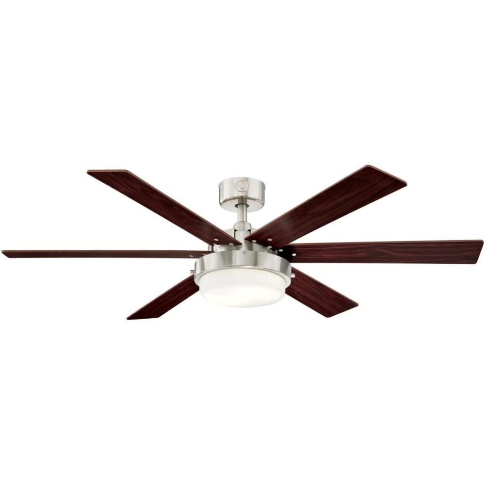 image:imageWestinghouse Lighting 7205100 Alloy II Modern LED Ceiling Fan with Light 52inch Brushed Nickel Opal Frosted GlassBrushed Nickel