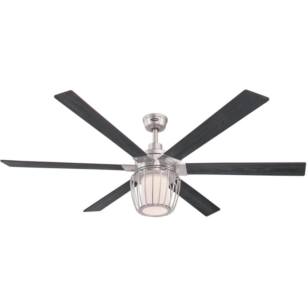 image:imageWestinghouse Lighting 7225000 WILLA Ceiling Fan with Light and Remote Control 60 Inch Brushed Nickel