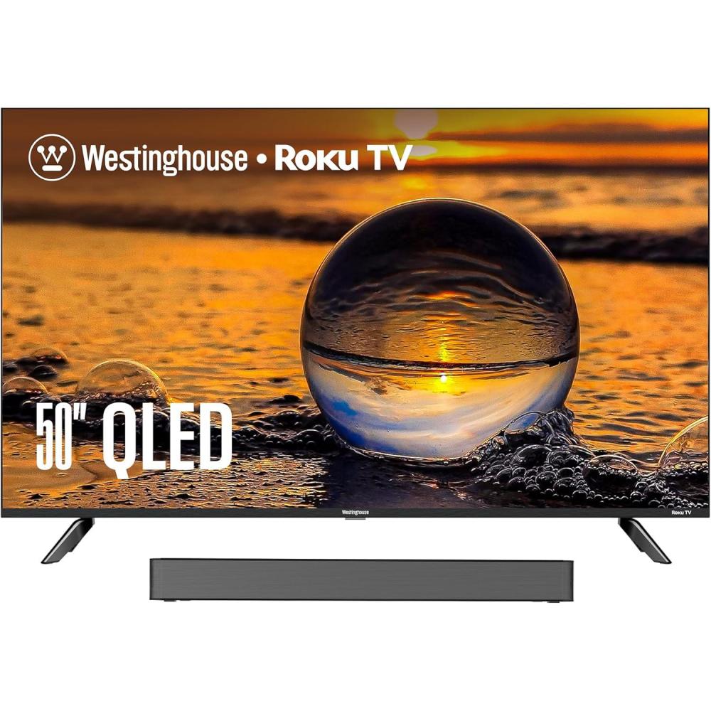 image:imageWestinghouse QLED TV and 20 Compact Mini Sound Bar 50 Inch Smart Television and 120W Surround Sound System