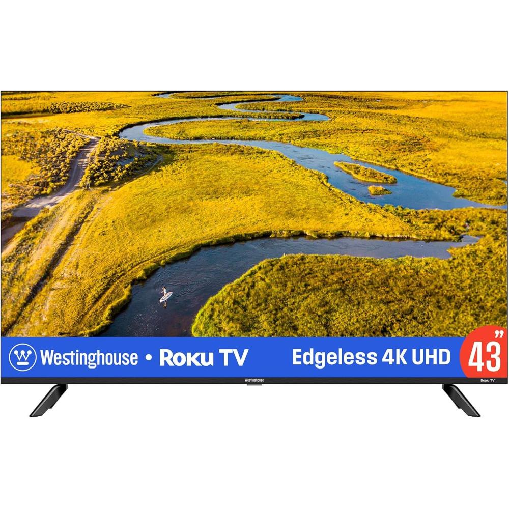 image:imageWestinghouse Roku TV  40 Inch Smart TV FHD QLED Television wDolby Digital WiFi amp Mobile App Connectivity Flat Screen Bluetooth Compatible wApple AirPlay Alexa amp Google Assistant43 Inch Edgeless 4K