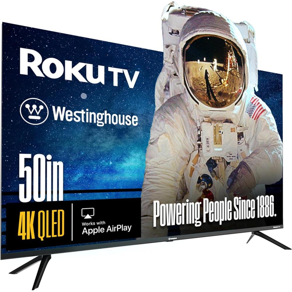 image:imageWestinghouse Roku TV 50 Inch Smart TV 4K UHD Television with WiFi Connectivity and Mobile App Flat Screen Bluetooth Compatible with Apple AirPlay Alexa and Google Assistant50 Inch QLED