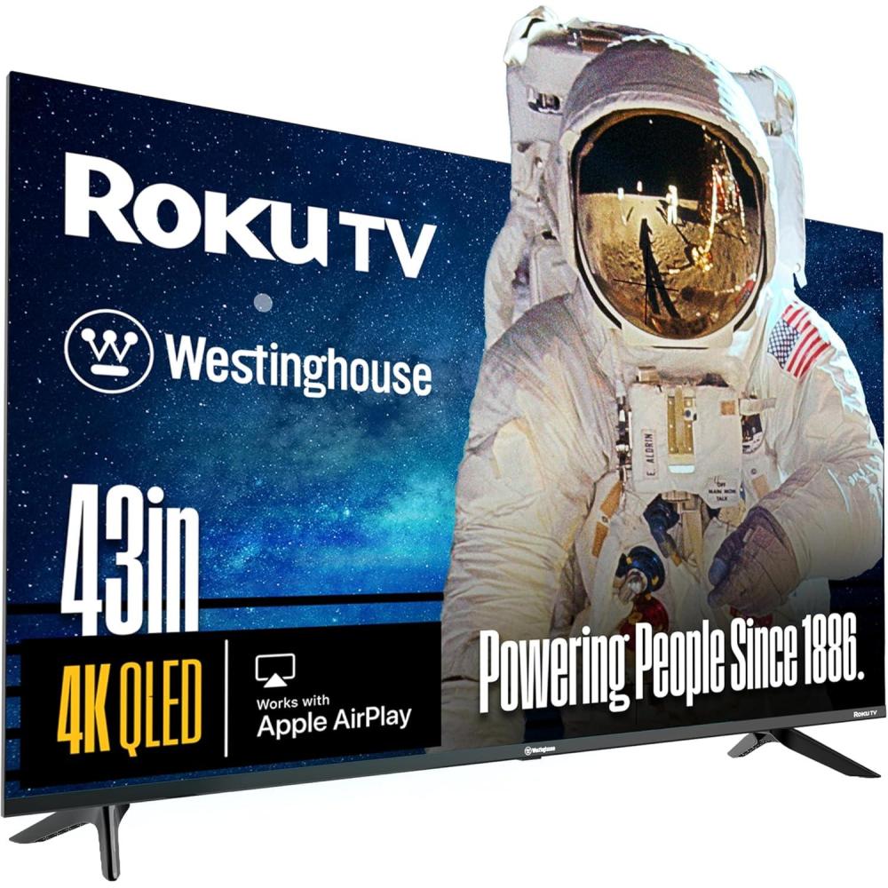 image:imageWestinghouse Roku TV 50 Inch Smart TV 4K UHD Television with WiFi Connectivity and Mobile App Flat Screen Bluetooth Compatible with Apple AirPlay Alexa and Google Assistant43 Inch QLED