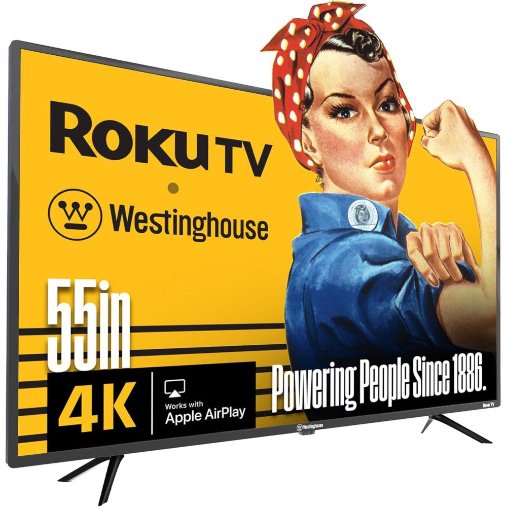 image:imageWestinghouse Roku TV 50 Inch Smart TV 4K UHD Television with WiFi Connectivity and Mobile App Flat Screen Bluetooth Compatible with Apple AirPlay Alexa and Google Assistant55 Inch