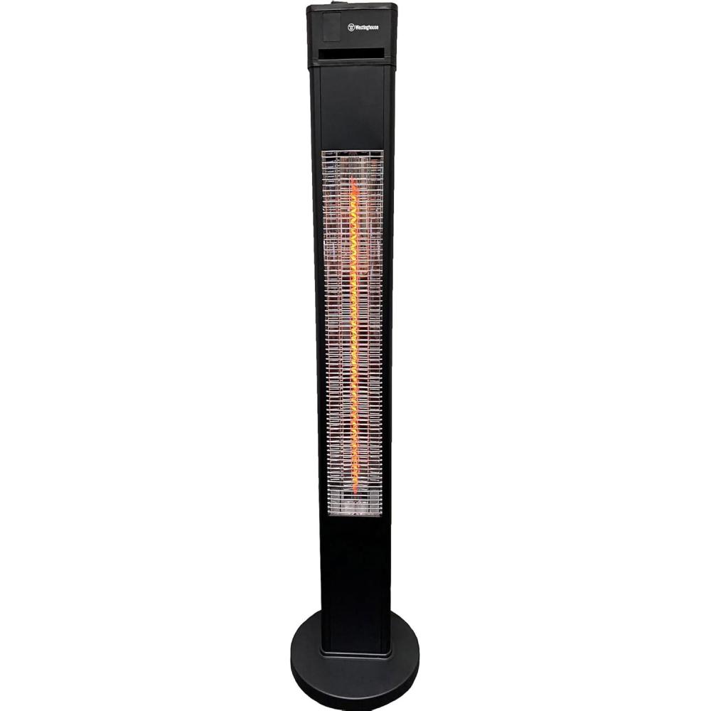 image:imageWestinghouse WES3115110BLK Outdoor Electric Patio Water Resistant Auto Shut Off Tip Over Switch amp Overheat Protection Freestanding Infrared Tower Heater 472 x 11 x 11 Black