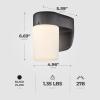 6106700 One-Light Dimmable LED Outdoor Wall Fixture with Dusk to Dawn Sensor, Black Finish with Frosted Opal Glass(Black)