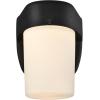 6106700 One-Light Dimmable LED Outdoor Wall Fixture with Dusk to Dawn Sensor, Black Finish with Frosted Opal Glass(Black)