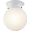 6107000 5-13/16-Inch LED Indoor Flush Mount Ceiling Fixture, White Finish with White Opal Glass Globe(White)