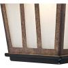 6358200 Rollins One-Light Outdoor Wall Fixture, Matte Black Finish with Barnwood Accents and Frosted Seeded Glass
