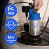 Westinghouse – 3/4 HP Submersible Cast Iron and Stainless Steel Sump Pump with Integrated Vertical Float Switch – Pump Up To 6,000 Gallons Per Hour – 3 Year Warranty(1/2 HP)