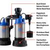 Westinghouse – Sump Pump Battery Back Up Combo System, 1/2 HP with 12 Volt Battery Backup Capability – Integrated Vertical Float Switch – Up to 5,200 Gallons Per Hour – Heavy Duty Basement Sump Pump