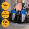 Westinghouse – Sump Pump Battery Back Up Combo System, 1/2 HP with 12 Volt Battery Backup Capability – Integrated Vertical Float Switch – Up to 5,200 Gallons Per Hour – Heavy Duty Basement Sump Pump