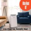 Westinghouse 12,000 BTU Air Conditioner Portable For Rooms Up To 550 Square Feet, Portable AC with Home Dehumidifier, Smart App, 3-Speed Fan, Programmable Timer, Remote Control, Window Kit,White(14 000 BTU with Heat and Smart App)