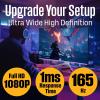 Westinghouse 27 Inch Curved Full HD Gaming Monitor, 200Hz, AMD FreeSync Support, Low Motion Blur, 1500R Curve, 1920 x 1080, for PC Games with Built in Speakers, DisplayPort, 2X HDMI(32 Inch-White)