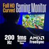 Westinghouse 27 Inch Curved Full HD Gaming Monitor, 200Hz, AMD FreeSync Support, Low Motion Blur, 1500R Curve, 1920 x 1080, for PC Games with Built in Speakers, DisplayPort, 2X HDMI(27 Inch)