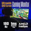 Westinghouse 34 Inch Curved Ultrawide Gaming Monitor, 180Hz, 1 ms, AMD FreeSync Support, Low Motion Blur, 1500R Curve, 3440 x 1440, for PC Games with Built in Speakers, 2X DisplayPort, 2X HDMI(34 Inch (2026 Model))