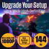 Westinghouse 34 Inch Curved Ultrawide Gaming Monitor, 180Hz, 1 ms, AMD FreeSync Support, Low Motion Blur, 1500R Curve, 3440 x 1440, for PC Games with Built in Speakers, 2X DisplayPort, 2X HDMI(49 Inch (2024 Model))