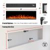 Westinghouse 50inch Electric Fireplace, Realistic Flame&Log Set, Compatible with Alexa & Google Home, Wall Mount or Recessed, 24 Hour Timer, Color Changing Flames, 750W/1500W Indoor Heater (50inch)(60inch)