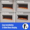 Westinghouse 50inch Electric Fireplace, Realistic Flame&Log Set, Compatible with Alexa & Google Home, Wall Mount or Recessed, 24 Hour Timer, Color Changing Flames, 750W/1500W Indoor Heater (50inch)(50inch)