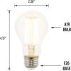 Westinghouse 5316500 6.5 Watt (60 Watt Equivalent) A19 Dimmable Clear Filament LED Light Bulb, Medium Base, Single(10w 2700k Clear)
