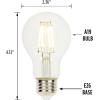 Westinghouse 5316500 6.5 Watt (60 Watt Equivalent) A19 Dimmable Clear Filament LED Light Bulb, Medium Base, Single(4.5w 3000k Clear)
