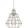 Westinghouse 6105300 Nathaniel One-Light Indoor Mini Pendant, Matte Black Finish with Angled Bell Cage Shade, Oil-Rubbed Bronze(Brushed Nickel)